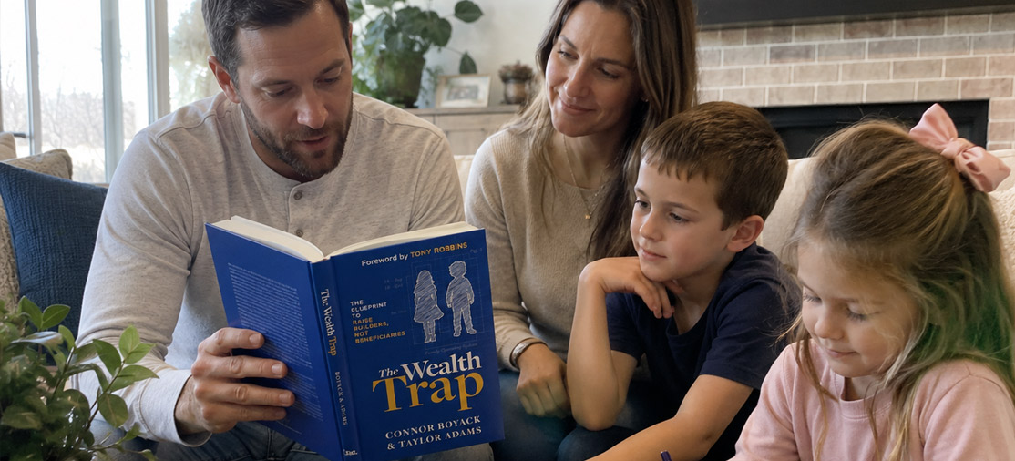 Family reading The Wealth Trap