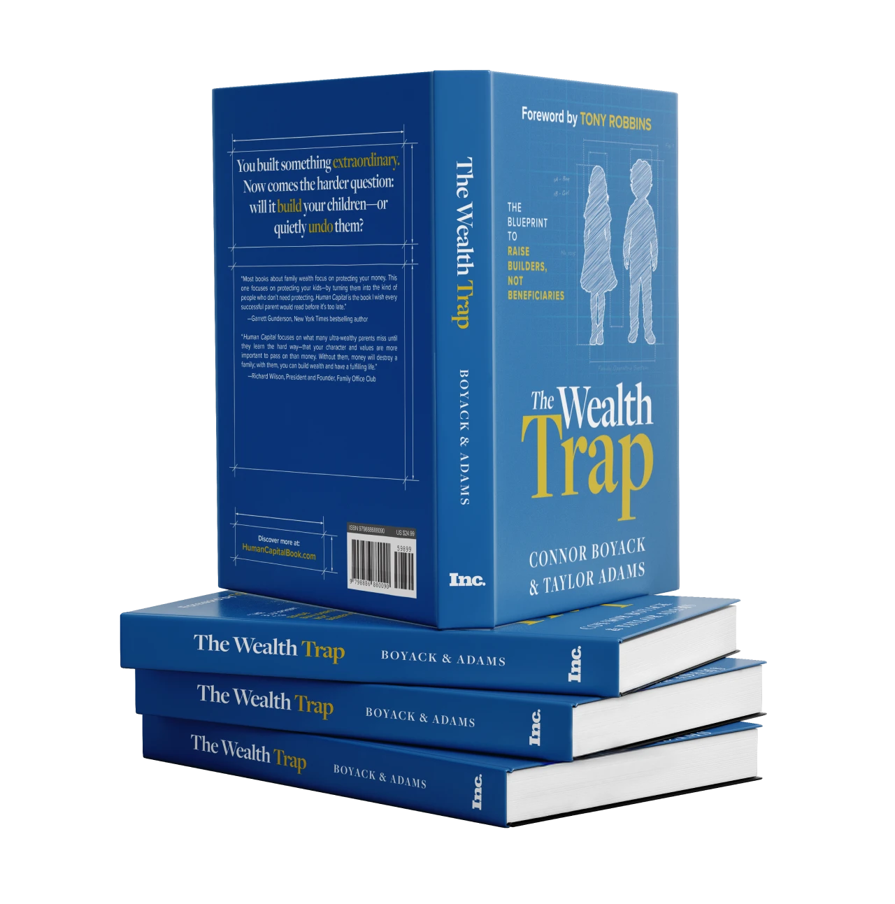 A stack of The Wealth Trap books